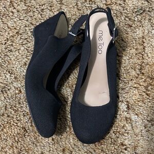 Me Too Women's Black Slingback Flats